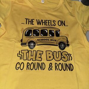 New Yellow School Bus Graphic T-Shirt